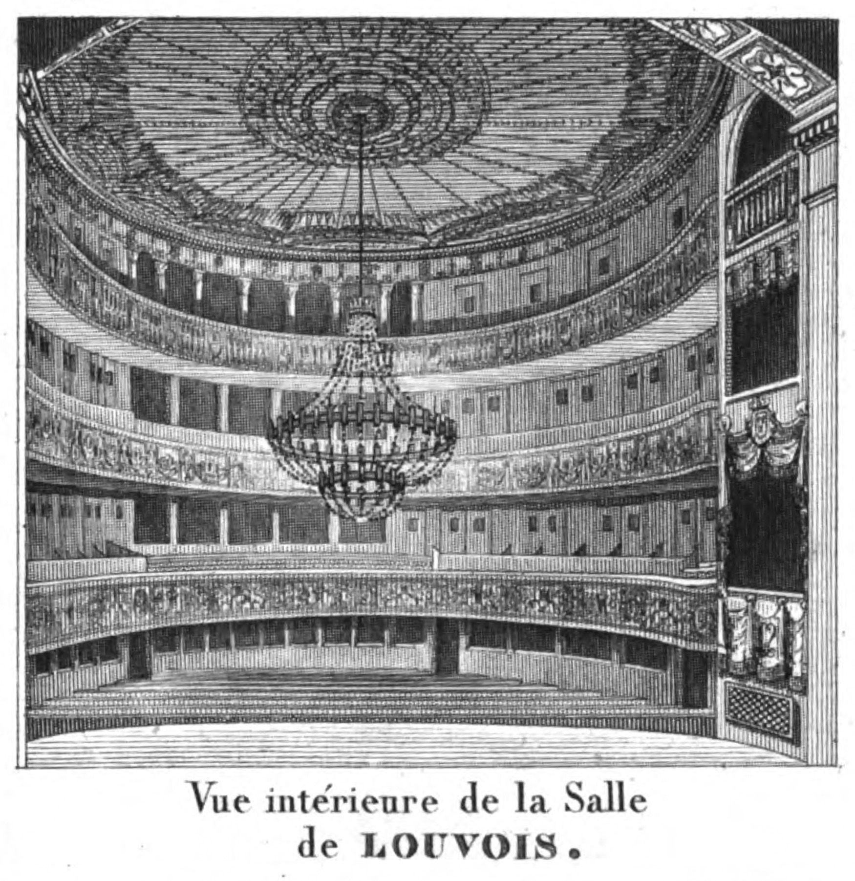 Théâtre Louvois interior view Donnet 1821 plate12 GB Princeton